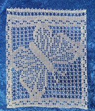 Häkelgardine Fensterschmuck Handarbeit weiss 100%ca. 43Bx53Hcm Schmetterling