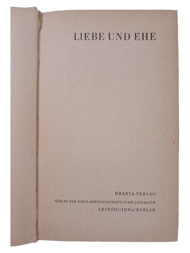 Liebe und ehe urania verlag - liebe,