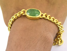 Smaragd Cabochon 14K Gelbgold