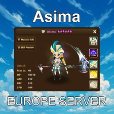 Summoners War Account! Light Hell Lady Asima LD5 Europe Server