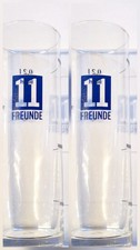 Gaffel Kölsch - 2 Gläser - 11 Freunde - Kölschglas 0,2l - Bierglas - Köln