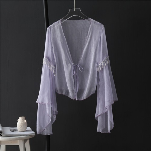 Damen chiffon cardigan bolero - cardigan,