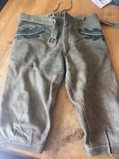 sehr alte Trachtenlederhose Herren / speckig / 2WK/ Gr.M / Eichenlaub