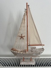 Segelboot Holz Modell 28cm Maritime Dekoration 