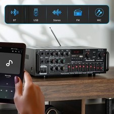 HiFi Verstärker Stereo Amplifier Mini FM Audio Receiver Bluetooth Verstaerker