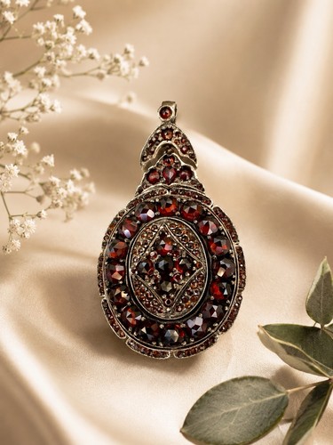 Antik granatschmuck großer - granatschmuck,