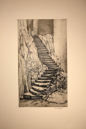 Komposition einer steintreppe - einer,