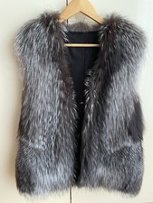 Silberfuchs Echtfell Weste Neu