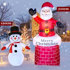 XXL Aufblasbarer Weihnachtsmann Schneemann LED Beleuchtet Weihnachten Figur Deko
