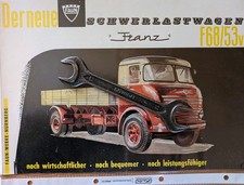 Prospekt FAUN SCHWERLASTWAGEN 'FRANZ F68/53v' ,  Original 50 er Jahre, LKW