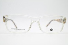 Vintage Brille FATTO A MANO IN ITALIA BORDEAUX Transparent Braun Eckig 