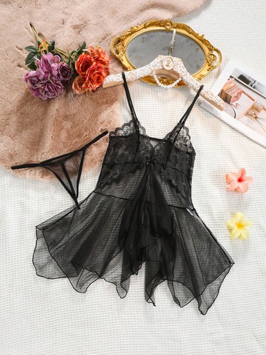 Piece sexy sheer mesh - 2,