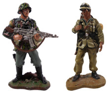 2 Zinnsoldaten Figuren Waffen