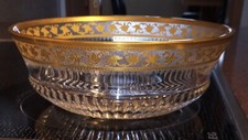 Saint Louis france große Kristallschale Callot Gold bowl  D=22 cm guter Zustand!