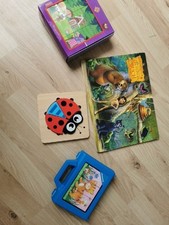 Kinder Puzzle Set 4 Artikel Holzpuzzle Block puzzle Neuwertig Holz