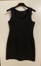 Zero Hochwertig Damenkleid Wollkleid ärmellos Tweed Schwarz/grau Gr.38 Neuwertig
