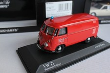 1/43 VW T1 TRANSPORTER FEUERWEHR SOLINGEN 1966 WIE NEU OVP MINICHAMPS