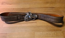 Reptile's House Ledergürtel Pferdekopf als Schnalle 90 / 4 cm