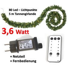5 m Weihnachtsgirlande 80 LED Kerzen Tannengirlande Girlande Weihnachten Warmton