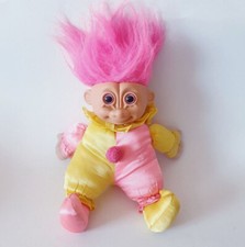 Zaubertroll Troll Clown Puppe Vintage 90er Jahre pinke Haare ca 25cm sitzend