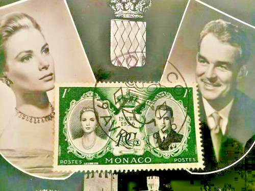 Postkarte briefmarke monaco - postkarte,