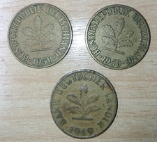 10 Pfennig 1950/1949 Bundesrepublik Deutschland Sammler 3Stk. verschiedene J,f,G