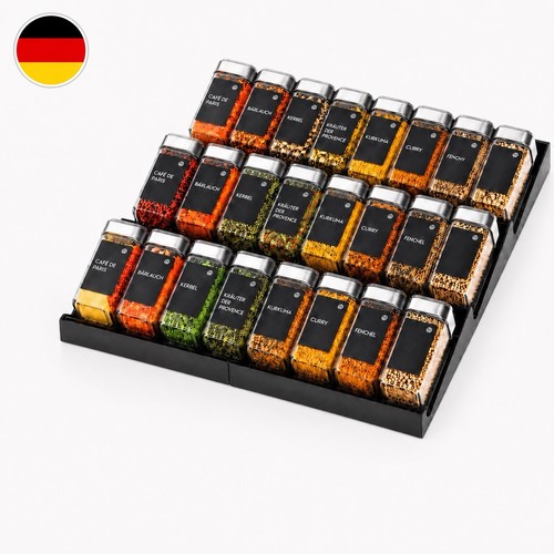 24er set gewürzgläser eckig - gewürzgläser,