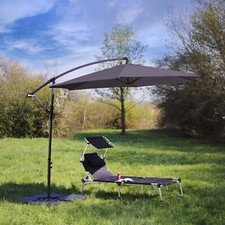 Sonnenschirm Ø 3m Ampelschirm Gartenschirm Marktschirm Balkonschirm UPF50+ Grau