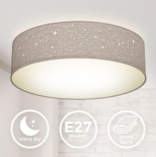 LED Decken Lampe Leuchte 1348 Metall Kunststoff Textil taupe 38x10cm