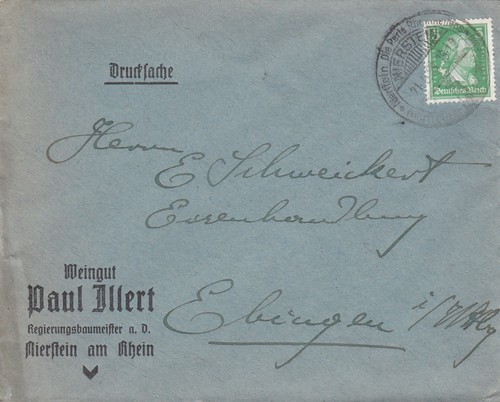 Nierstein briefumschlag 1928 - nierstein,,