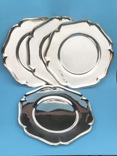 1   (v. 4)   Versilberter CHIPPENDALE Unterteller / Platzteller,  Ø 29 cm, 775 g