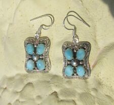 RX Ohrring viktorianischer Stil aus Sterling Silber 925 mit Larimar blau
