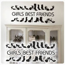 Wandtattoo Schuhe Pumps Pömps Girls best Friends Flur Küche Schuhschrank W343 