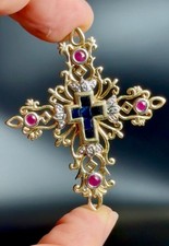 Gelbgold kreuzanhänger 14kt - kreuzanhänger,