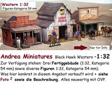 1:32 (54 mm) , WESTERN-Serie SALOON-Gebäude,, ANDREA MINIATURES, PREMIUM, in OVP