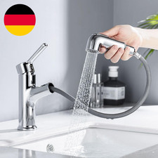ONECE Waschtischarmatur Ausziehbar Mit Brause, Wasserhahn Bad Armatur Mit 2 Stra