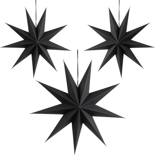 Schwarze papier sterne - papier, 30cm
