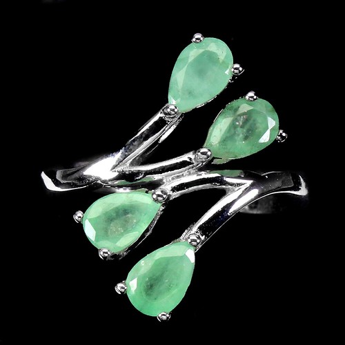 Smaragd tropfenschliff ring - smaragd,