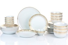 Kombiset Geschirr DUSTY Gold 30tlg | 6 Personen | Porzellan | Festlich&Weihnacht