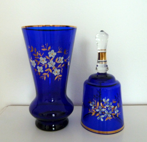 Kristallglas handbemalt - -,