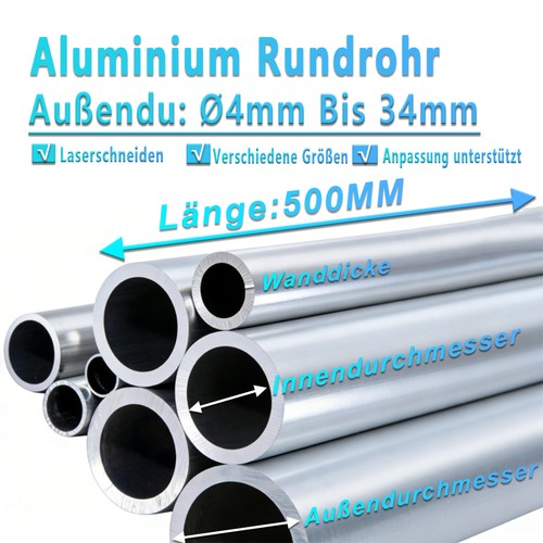Aluminium rohr ø4mm bis 34mm - aluminium,