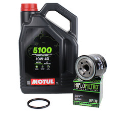 Ölwechsel Motul 5100 10W40 Motoröl + Ölfilter HF138 für Kawasaki Suzuki Aprilia