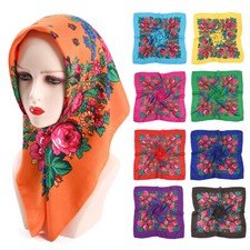 Ethnisch Russisch Schal Blumenmuster Quadrat Taschentuch Hijab Kopftuch Ukrai >