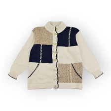 Vintage Strickjacke M 38 Wolle Cardigan 90er warme Jacke Frühling Öko Outdoor