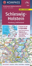 KOMPASS Großraum-Radtourenkarte 3701 Schleswig-Holstein, Hamburg, Ostfriesland 1