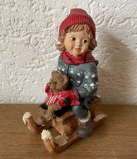 Weihnacht Figuren Winter Kinder Winterkinder älter Mädchen Schlitten