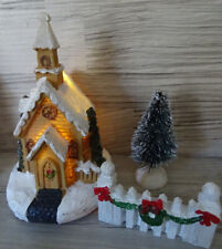 18 tlg LED Weihnachtsdorf--Winterdorf beleuchtet--Fenster/Tischdekoration-Deko *