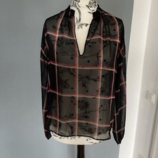 wunderschöne Bluse von  ZARA BASIC Größe L, schwarz bunt durchsichtig