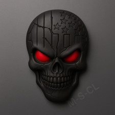 3D Metall Skull Totenkopf Logo