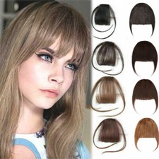 Echthaar Pony Bangs Clip in on Human Hair Franse Extensions Luft Air Haarteil DE